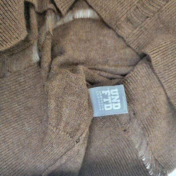 Stussy En Noir Knitwear Destroyed Sweater top Size Small Distressed Brown Grunge - Picture 10 of 16